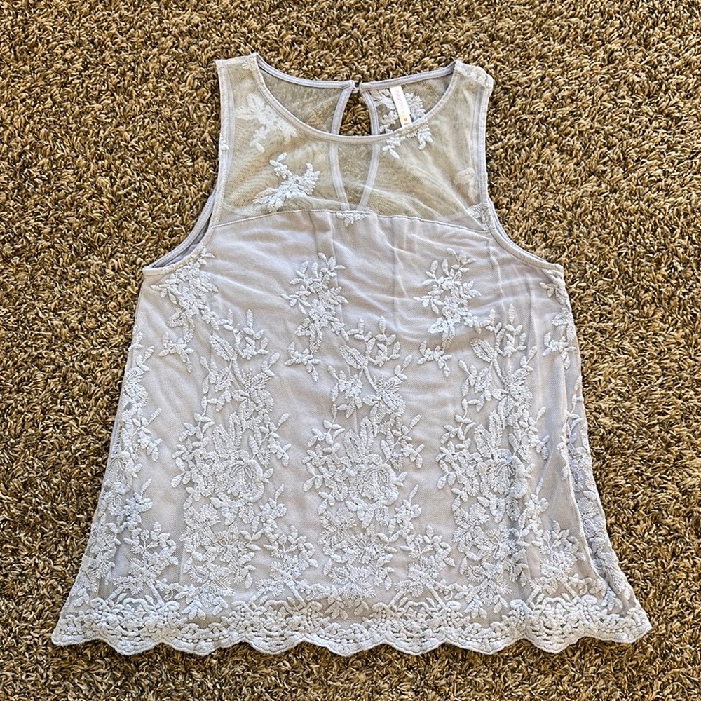 Sheer Lace Sleeveless Top